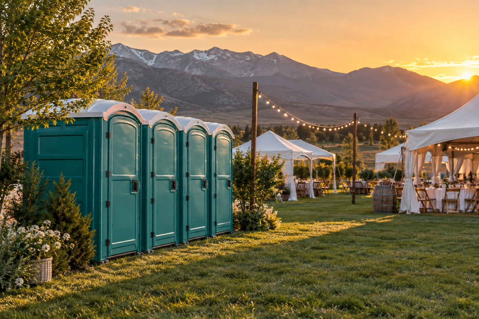 Two portable hand-wash stations on an outdoor paved area